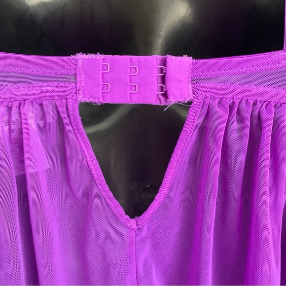Vintage Y2K La Senza Sheer Purple Ruffle Camisole Tank Top - Picture 6 of 8